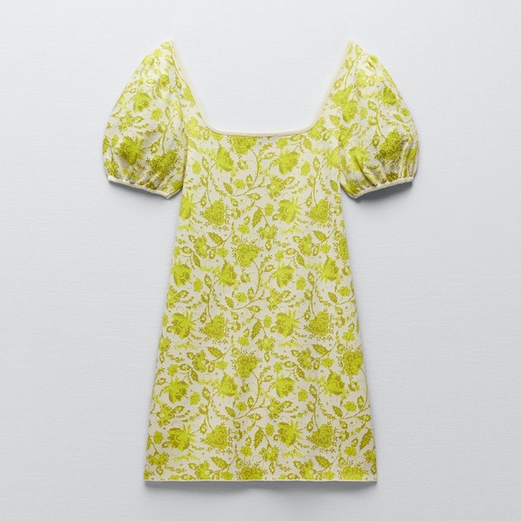 BNWT Zara Jacquard knit Dress intense yellow - Picture 4 of 5